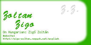 zoltan zigo business card